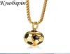 Men039s Stainless Steel Football Pendant Necklace Gold Color Soccer Ball Necklace Pendant Punk Rock Jewelry Long Chain 24quo7366345