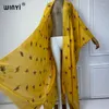 Summer 2024 WINYI Kimono Boho Dress Beach Wear Cover-up Elegant Cardigan Outfits For Women Stamping Printing Coat
