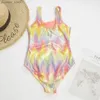 One-Pieces 6 ~ 14 Jahre Teen Girls Badeanzug einteilig glänzende Mädchen Badebekleidung Kid Girls Schwimmen Outfit