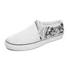 Slip sur les chaussures décontractées personnalisés hommes Femmes classiques Sneaker noir blanc gris gris feu feu rouge