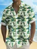 Summer Mens Resort Hawaiian 3D Printed Shirt Button Up Short Sleeve Tee Tops Fashion Beach Vacation Daily Wear Shirts 240415