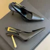 Дизайнерские каблуки кожаная пряжка Slingback насосы обувь туфли шпильча