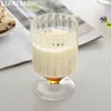 Bicchieri da vino tazze di caffè leggero designer creativo di lusso per il tè succo di latte dono addensato in vetro a strisce resistenti al calore