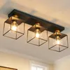 Ceiling Lights Flush Mount Light E26 Base Modern Design Square Decorative Lamp No Bulbs