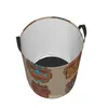 Laundry Bags Dirty Basket Wooden Tribal Masks Folding Clothing Storage Bucket Toy Home Waterproof Organizer