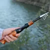 Sougayilang Telescopic Fishing Rod 1.6mコルクハンドルスピニング/キャスティングフィッシングロールカーボンファイバープロテッブルトラベル釣りロッドペスカ240407