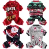 Hundekleidung Winter Jumpsuit Thermal Fleece Weihnachten Pyjamas warme Weihnachtsfeiertag Kostüme Santa Haustierkleidung für kleine Hunde Yorkie