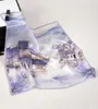 2019 New Mulberry Silk MS 53cm Chinese Ink Painting Small Wind Rural Small Square Scarf Scarves9731807