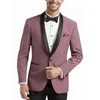 Ternos masculinos Dusty Rose Men Black Shawl Lapela Slim Wedding Tuxedo Terno Masculino Prom formal do PROM PROM