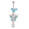 Navel Bell Button Rings Yyjff D0108 Bowknot Belly Ring Mix Colors Drop Leverans smycken Body DHDPX