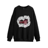 Women's T-Shirt New Autumn Winter Plus Size Women Clothing Pullover Large Long Sleeve Black Print Velvet Thick Warm T-shirt 3XL 4XL 5XL 6XL 7XLL2403