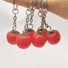 Keychains kreative Simulation Tomate Charme Schlüsselbundbuch Frauen Tasche Anhänger Ornament DIY Kettenketten Schlüsselringzubehör Schmuck