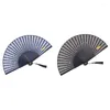 Dekorative Figuren kleiner faltender Handfan für Frauen Japaner Vintage -Stil Bambus Seidenfans Party Hochzeitstanzdekoration