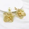 Dangle Earrings Gold Color For Women Unique 18K Plated Drop Dubai Jewelry Wedding Party Gift Accessories 2024 Trending