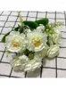 Dekorativa blommor 1Bouquet White Silk Peony Artificial Flower Home Wedding Vase Decor Christmas Accessories Arrangemang