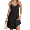 Casual Dresses Women's Summer Neck Spagheti Straps Midi Dress Flowys Swing Beach Coverups Loose