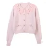 Tricots pour femmes 2024 AUTOMNE HIVER CARDIGAN TRIDIGAN FEMMES FEMMES COLORES FLORES PLAQUE PULAT