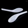 Couverts jetables 50/200/300pcs maison cuisine curse à soupe en plastique transparent outils asiatiques scoop de cuillère blanc