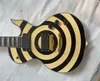 Custom Zakk Wylde Audio Odin Grail Gangrene Yellow Cream Black Bullseye Электро -гитара Большой блок инкрустации золотой аппаратный оборудование EMG2230821