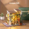 3D Puzzles Robotime Rolife Diy Doll Wooden House Emilys Flor Shop Toys em miniatura para crianças - DG145 Y240415