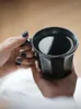 Mugs Handmade Coarse Pottery Coffee Cup Hand Punch Vintage Mug Vertical Pattern Personalized Kiln Baked Household