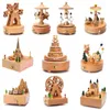Figurines décoratives Boîte musicale Musique en bois Crafts en bois rétro cadeau d'anniversaire vintage Accessoires de décoration de maison Noël