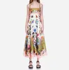 Designer Designer Fancy Womens Dress Long Dress Abstract Pattern Gathed Waist Sleeveless