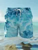 Shorts masculins 2024 Board Swim Trunks Imprimé Gradient de mer rapide Dry Short Holiday Beach Hawaiian Casual 4 Micro-élastique