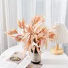 Decorative Flowers 41cm Home Decoration Bamboo Leaf Branch Artificial Wedding Hand Bouquet Fake Rose Wall Accessories
