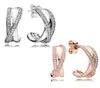 Authentic 925 Sterling Silver Hook Earring with Original box Fit Jewelry Rose Gold Stud Earring Women Wedding Gift Earrings7744342