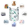 Bolsas de lavanderia cesto dobrável cesto infantil avião plano de avião padrão de roupas sujas brinquedos de armazenamento de armazenamento de guarda -roupa Organizador do organizador de roupas