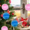 Flores decorativas 30 PCs Sférico Natal Globo de neve pendente de baile de decoração de árvore de fios coloridos