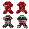 Hundekleidung Winter Jumpsuit Thermal Fleece Weihnachten Pyjamas warme Weihnachtsfeiertag Kostüme Santa Haustierkleidung für kleine Hunde Yorkie