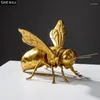 Decorative Figurines Mantis/cricket Golden Insect Statue Desk Decoration Honeybee Sculpture Simulated Ornaments Living Room Furnishings