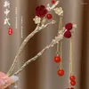 Clip per capelli Clip di nappa in stile cinese vintage per perle da fiore rosa per perle di rosa