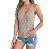 Tank da donna Women Casual Women Summer Camis Tops Female Female Hollow Out Girl's Knitting Streetwear Lady's Vacation