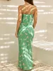 Casual jurken 2024 vrouwen slippen jurk spaghetti banden v-hals fruitprint swing zomer lang