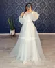 Robes de fête lorie manches longues robe de soirée en tulle blanc