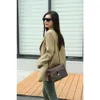 LP Novo estilo Covilhão Bolsa Quadrada Bolsa Crossbody Saco de couro genuíno Bolsa feminina Planta de alta qualidade Bolsa de couro bronzeada