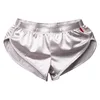 Swimwear Mens Side dividido shorts de cetim embutido bolsa boxeador breve cintura elástica PAJAMA BOTHES LOUNGE ARIDADE 240403