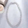 Starsgem Hip Hop Style Chain 925 Silver Sterling Moissanite Necklace Cuban Link Chain for Men