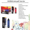 Pudełko elf shisha 16000 puff 16k jednorazowe jednorazowe wyświetlacz LED Cewki siatkowe E Regulowany przepływ powietrza wstępnie wypełniony 28 ml e-liquid vs Al Fakher Crown Bar 8000 8k