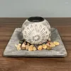 Titulares de velas criativos elegantes de madeira castiçal de castelas de madeira para mesa de mesa de mesa em casa Decoração de férias de casamento rústico DIY