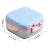 Take Out Containers Portable Lunch 3 Grid Square Bento Food Storage With Fork And Spoon Camping Accessories For Work School