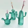 Vases 6 styles transparents en forme de cactus en forme de vase de fleur créative plante hydroponique bouteille de terrarium arrangement table de table décoration