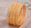 24K Inde, éthiopien jaune massif en or rempli de beaux bracelets pour femmes bijoux de fête de fête de banglesbacelet y11263782624