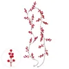 Kwiaty dekoracyjne 190 cm sztuczne Boże Narodzenie czerwona jagoda Vine Piana Fałszywe jagody Garland Xmas Tree Rok Dekor