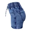 Shorts femminile Denim per donne lavate in difficoltà in difficoltà in difficoltà Vintage Street Bleached High Waist Stretch Stretch Summer Summer