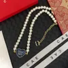 Boutique Gold Plated Necklace Designer Classic Style Blue Heart Shaped Pendant Halsband Högkvalitativ smycken Charm Girl Fashion Halsband med Box Boutique -gåvor