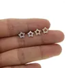 Boucles d'oreilles étalon Hollow CZ Star Earring 925 Sterling Silver Gold Color Micro Pave 2024 Christmas Gift Minimal délicat pour fille